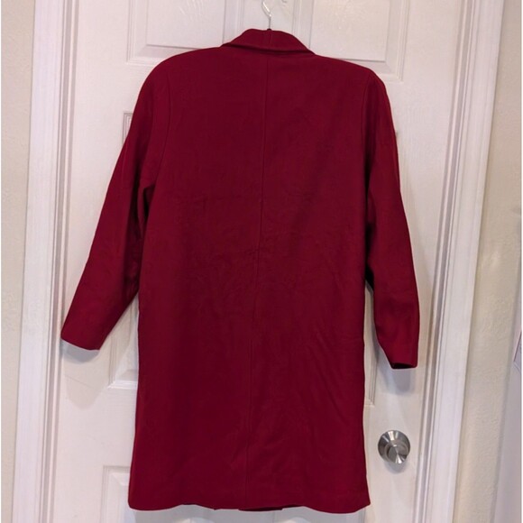 VINTAGE (J. GALLERY) WOMEN'S Red WOOL BLEND LINED KNEE LENGTH COAT SIZE 9/10 - Picture 2 of 14